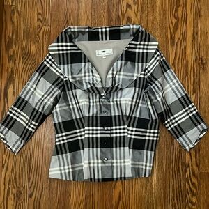 Marisa Baratelli size 10 plaid 100% silk blazer